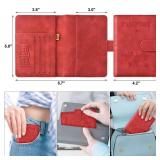 Eoehro Passport Holder for Travel Essentials, Passport Wallet Cover Case for Travel Must Haves Accessories,Passport Book Holders for Women and Men(red) - Retail: $10