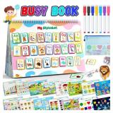 Websonaw Busy Book for Toddlers 3+, Preschool Learning Activities with 30 Themes Prek Preschool Workbooks, Montessori Educational Learning Toys Activity Books for Christmas Birthdays Gifts Boys Girls 