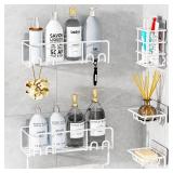 Needs Replacement Adhesive necvha 5-Pack Shower Caddy, Adhesive Shower Organizer, No-Drill Space Saving Shower Shelf with Soap Dish, Rustproof Shower Shampoo Holder for Kitchen & Bathroom Storage & Ho