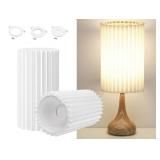 Shades Only, No Base Small Lamp Shades Set of 2 for Table Floor Lamps, 9.8\"x6.1\"x6.1\" Drum Lamp Shades, Pleated Lamp Shade, Linen Round Lampshades, E27 E14 and 11mm Adapters - Retail: $28