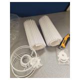 Shades Only, No Base Small Lamp Shades Set of 2 for Table Floor Lamps, 9.8\"x6.1\"x6.1\" Drum Lamp Shades, Pleated Lamp Shade, Linen Round Lampshades, E27 E14 and 11mm Adapters - Retail: $28