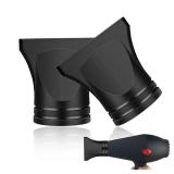 UAIAGM 2PCS Hair Dryer Attachment Universal Black Plastic Blower Nozzle Replacement Styling Tool for Home Use or Professional Salon Hairdressing Blow Outer Diameter 4.2cm to 4.6cm - Retail: $7