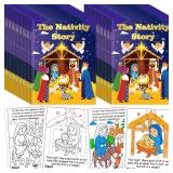 90shine 36PCS Christmas Nativity Story Coloring Books Bulk: Christian Sunday School Bible Class Religious Gifts, Jesus Party Favors Set, Activity Crafts - Retail: $19