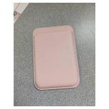 KRTALS Magnetic Wallet Cell Phone Card Holder for Phone Case, Stronger Magnetic RFID Leather Phone Wallet Stick on Series of iPhone 17/16/15/14/13/12 and Pro/Promax, Light Pink - Retail: $10