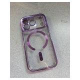 Glitter for iPhone 17 Pro Case with Eye-catching Integrated Lens Protection, [Sparkly Bling Back Panel] [Seamless Work with Magsafe] Cute Women Girly Magnetic Phone Case for iPhone 17 Pro 6.3\" Purple