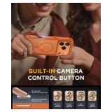 Miracase for iPhone 17 Pro Max Case 6.9\" Full-Body Phone Case with Built-in Glass Screen Protector& Full Camera Protector,[Magnetic with MagSafe] Drop Proof 17 ProMax Cover, Orange - Retail: $26