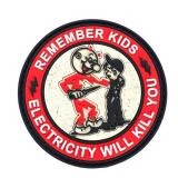 Jestik PVC Patch, Funny Patches, Humorous Tactical Morale Patch with Hook and Loop Fastener, Cute Patches for Backpacks, Military Uniforms, Jeans, Jackets, Vests & More - Electricity Will Kill You - R