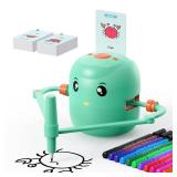 Smart Drawing Robot for Kids,Montessori Educational Painting Toy for 5+ with Voice Interaction&16 Color Pens,Magic Drawing Robot with 150 Learning Word Cards ,Ideal Gift for 5+ Year Old Boys Girls - R