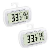 Waterproof Refrigerator Fridge Thermometer, Digital Freezer Room Thermometer, Max/Min Record Function Large LCD Screen and Magnetic Back for Kitchen, Home, Restaurants (2 Pack) - Retail: $15