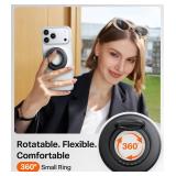 TORRAS 2025 Flagship Magnetic Phone Grip Ring Holder Kickstand [2-Sided Magnetic] [360 Rotation] Fit for MagSafe Accessories for iPhone 17 16 15 14 13 12 11 Samsung, Google, Black - Retail: $26