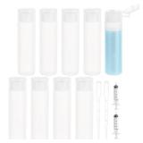 BENECREAT 10 Pack 18ml 0.6oz Small Travel Squeeze Bottles Refillable Makeup Foundation Container Travel Essentials Sample Bottles for Toiletries, Shampoo Toner Cosmetic - Retail: $7