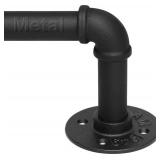 Refrze Industrial Blackout Curtain Rod, 34-48 Inch, 1 Inch Diameter, Heavy Duty, Adjustable, Wrap Around, Black - Retail: $20