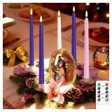 Hinabichan Flameless Advent Candles, Set of 5 Battery Operated Electric Taper Candles with Remote Timer Dimmer, LED Flickering CandleSticks for Christmas Wreath - Retail: $18