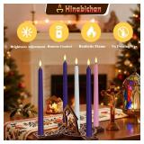 Hinabichan Flameless Advent Candles, Set of 5 Battery Operated Electric Taper Candles with Remote Timer Dimmer, LED Flickering CandleSticks for Christmas Wreath - Retail: $18