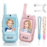 Kids Video Walkie Talkies, 2 Pack Long Range Walkie-Talkie for Kids, Rechargeable Video Call Toys for Indoor, Camping, Hiking, Travel, Christmas Birthday Gift for Boys Girls Age 3-5 (Blue/Pink) - Reta