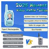 Kids Video Walkie Talkies, 2 Pack Long Range Walkie-Talkie for Kids, Rechargeable Video Call Toys for Indoor, Camping, Hiking, Travel, Christmas Birthday Gift for Boys Girls Age 3-5 (Blue/Pink) - Reta
