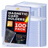 FIFTY COUNT, NOT 100, 50ct Magnetic Card Holders, Magnetic 35pt One Touch Card Holders, U-V Protection Hard Plastic Display Case for Trading, Sports, Baseball, Football, Game Cards - Retail: $60