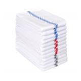 AMOUR INFINI Cotton Kitchen Towels Set of 12 - Highly Absorbent, Super Soft Tea Towel with Hanging Loops - Extra Large Quick Dry Commercial Restaurant Towel (16x28 Inch - Multicolor) - Retail: $23