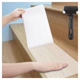 Wishtofly Clear Stair Treads Non Slip 30\"x6\", 18-Pack Anti Slip Strips for Wooden Steps Indoor, Transparent Adhesive Pre-Cut Step Grips, Safety for Elderly, Children and Dogs - Retail: $35