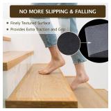 Wishtofly Clear Stair Treads Non Slip 30\"x6\", 18-Pack Anti Slip Strips for Wooden Steps Indoor, Transparent Adhesive Pre-Cut Step Grips, Safety for Elderly, Children and Dogs - Retail: $35