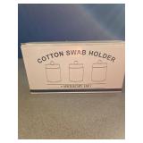 Apothecary Style Plastic Cotton Swab Holder 2ct Set with Labels - Retail: $25
