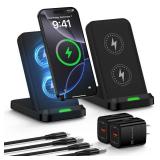 Google Pixel Wireless Charger Fast Charging Station for Google Pixel 10 Pro XL 9a 9 8, 15W Android Wireless Phone Charger Stand with QC Adapter for Samsung Galaxy S25 Ultra S24 FE iPhone 17 16 Pro Max