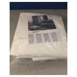 LAMIT 100% White Blackout Curtains for Bedroom, 63 Inches Polyester Textured Thermal Curtains Back Tab and Rod Pocket Burlap Panels with White Liner for Farmhouse/Living Room, 2 Panels, 52 x 63 Inch -