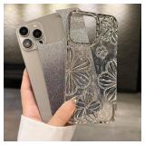Changjia Glitter 3D Flower Case for iPhone 16 Plus,Cute Luxury Floral Design with Gradient Bling Sparkly Paper TPU Plating Bumper Clear Shockproof Women Girls Phone Case for iPhone 16 Plus 6.7\",Purpl