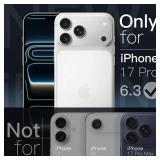 JETech Slim Case for iPhone 17 Pro 6.3-Inch with Camera Lens Full Protection, Ultra-Thin Lightweight Clear Minimalist Protective Phone Cover (Clear) - Retail: $9