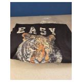 BLACK, NOT BLUE Easy Tiger distressed casual-chic graphic for women Sweatshirt Large - Retail: $31