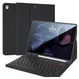 iPad 9th Generation Case with Keyboard, 10.2 inch Slim Smart Case Built-in Pencil Holder Folio Stand Cover Detachable Bluetooth Keyboard for iPad Keyboard Case 9th/8th/7th and iPad Pro 10.5\" (Black) 