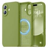 LOVE 3000 Designed for iPhone 17 Case, Premium Silicone [Compatible with Magsafe][Soft Anti-Scratch Microfiber Lining] Shockproof Protective Phone Case for Men Women 6.3\", Cedar Green - Retail: $17