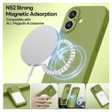 LOVE 3000 Designed for iPhone 17 Case, Premium Silicone [Compatible with Magsafe][Soft Anti-Scratch Microfiber Lining] Shockproof Protective Phone Case for Men Women 6.3\", Cedar Green - Retail: $17