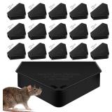 16Pcs Mouse Bait Station with Keys for Indoor Use Mice Bait Stations for Rodents, Reusable Mice Poisoning Outdoor Rat Bait Blocks, Friendly for Children & Pets (Black) - Retail: $30
