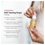 LifeCell Glow Self-Tanning Drops for Face & Body, DHA & Squalane Formula, Customizable Tan, Streak-Free, Hydrating, Fragrance-Free, Non-Comedogenic, Safe for All Skin Types, 1 Fl Oz - Retail: $119