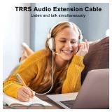 HOOTEK Headphone Extension Cable 6FT 3.5mm Male to Female Stereo Audio Extension Cable with Microphone Nylon Braided Aux Adapter Extender Cord for Headset iPhone iPad Smartphones Tablets Media Players