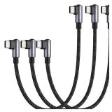 HOTNOW USB C to USB C Cable Right Angle 1ft 3Pack, 12inch PD 65W Type C USB 2.0 Fast Charge Cord - Retail: $9