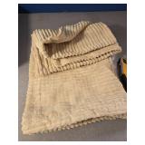 MIULEE Decorative Throw Pillow Covers for Couch Bed Livingroom 20x20 Inch Set of 2 Cream Boho Accent Throw Pllows Broadside Striped Patchwork Soft Corduroy Pillowcases - Retail: $23