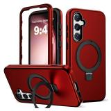 DuiDuiQ Designed for Samsung Galaxy S23 FE Case with Magnetic Ring Stand [Compatible with Mag-Safe][Military Grade Drop Protection][Build in Kickstand] Galaxy S23 FE Phone Case 6.4\",Red - Retail: $28