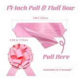 Tingheng 14\" Large Pink Pull Bow, 1PC Glitter Big Gift Bow for Present Wrapping, Cars,Bike, Appliances, Table Centerpiece and Birthday Party Decor - Retail: $6