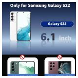 XNXA for Samsung Galaxy S22 Case Clear, Anti-Yellowing 6.1 Inches Slim Fit Heavy Duty Protection Wireless Charging Lightweight Shockproof Anti-Slip Transparent TPU and PC Back Protective Phone Cover -