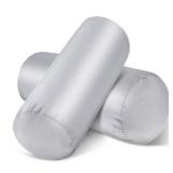 Cases Onlt 2 Packs Round Neck Pillow Case Covers, 16.1x5.9inch Cervical Neck Roll Pillow Cover Soft Round Pillow Covers with Zipper Bolster Pillowcases Silk Cylinder Pillow Case Covers for Hair & Skin