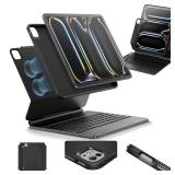 ESR iPad Pro 11 Inch Case with Keyboard (M5/M4, 2025/2024), iPad Pro 11(5th) Keyboard Case with Easy-Set Magnetic Stand, Portrait/Landscape Modes, Removable Protective Case, Rebound 360 Series, Black 