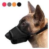 HEELE Dog Muzzle,Soft Nylon Muzzle Anti Biting Barking Chewing,Air Mesh Breathable Drinkable Adjustable Loop Pets Muzzle for Small Medium Large Dogs 4 Colors 4 Sizes (Light Black, M) - Retail: $11