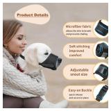 HEELE Dog Muzzle,Soft Nylon Muzzle Anti Biting Barking Chewing,Air Mesh Breathable Drinkable Adjustable Loop Pets Muzzle for Small Medium Large Dogs 4 Colors 4 Sizes (Light Black, M) - Retail: $11