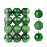 PICKBEAU 24ct Mini Christmas Balls Ornaments for Xmas Christmas Tree - Small Shatterproof Decor Hanging Ball for Holiday Wedding Party Decoration 1.18 Inch/30mm, Green - Retail: $13