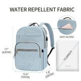 VANKEAN 15.6 Inch Laptop Backpack for Women Work Laptop Bag Fashion with USB Port, Waterproof Backpacks Stylish Travel Bags Casual Daypacks for College, Business, Light Blue - Retail: $27