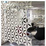 OSHIYINN White 3D Flower Venus 14\"x12\" Hanging Room Divider Panel Felt Fiber Surface High Density Polyester Fiber Board Cut Room Partition Home Decoratio(12 Pcs) - Retail: $40