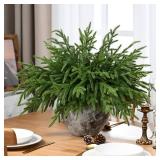 Waipfaru Christmas 12 Pcs Norfolk Pine Stems, 18 Inch Real Touch Artificial Norfolk Pine Branches, Christmas Greenery for DIY Cedar Garland, Indoor & Outdoor Xmas Holiday Home Decor - Retail: $18