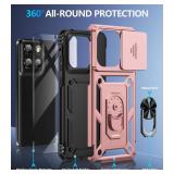 Taisairu for Motorola Moto G Stylus 2025 Case with Screen Protector & Slide Camera Lens Cover, Built-in Ring Stand Shockproof Protective Phone Case for Moto G Stylus 5G 2025 Case (Rose Gold) - Retail: